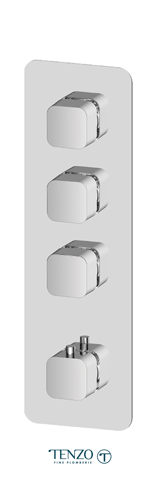 QUT43-CR - Extenza valve Quantum thermo. 3 functions chrome