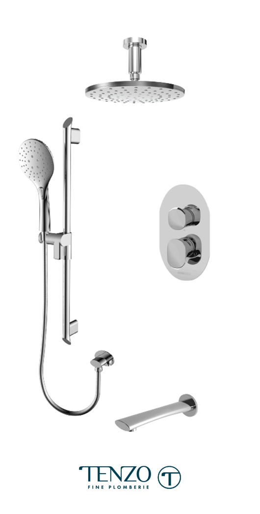 FLPB33-511345-CR - Ensemble de douche T-Box, 3 fonctions, Fluvia