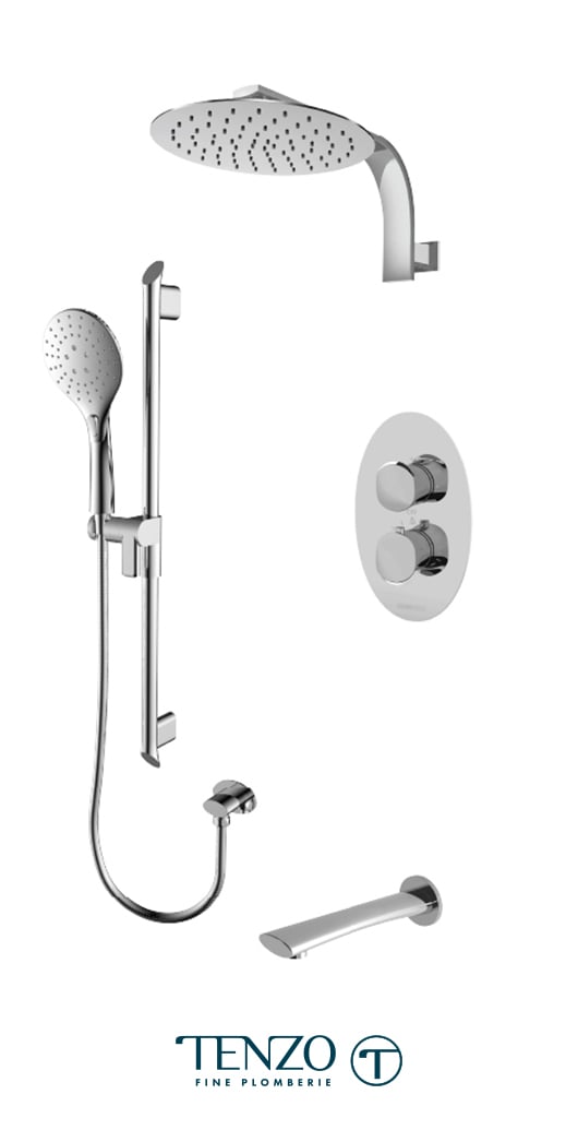 FLT33-501195-CR - Ensemble de douche T-Box, 3 fonctions, Fluvia