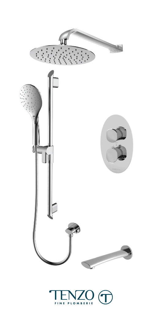 FLT33-503115-CR - Ensemble de douche T-Box, 3 fonctions, Fluvia