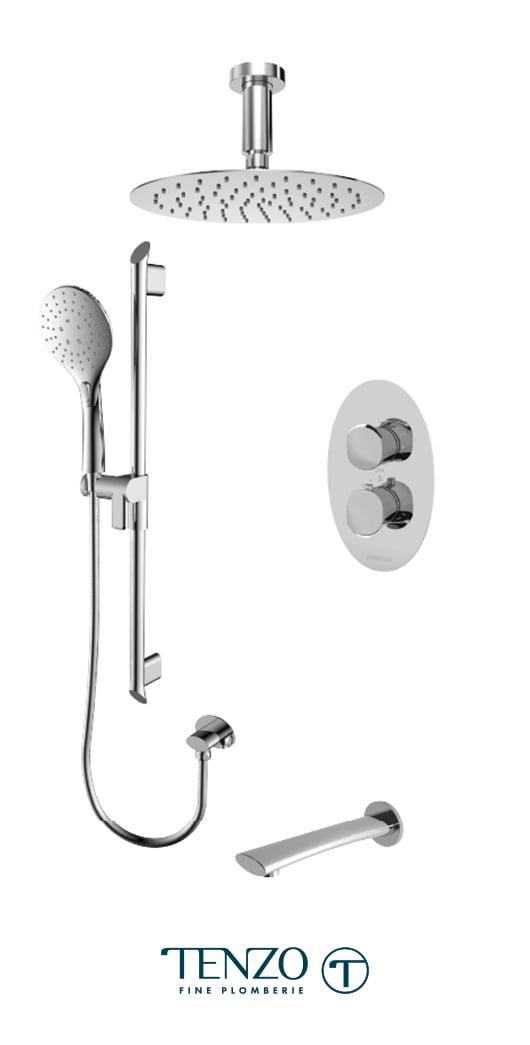 FLT33-511315-CR - Ensemble de douche T-Box, 3 fonctions, Fluvia
