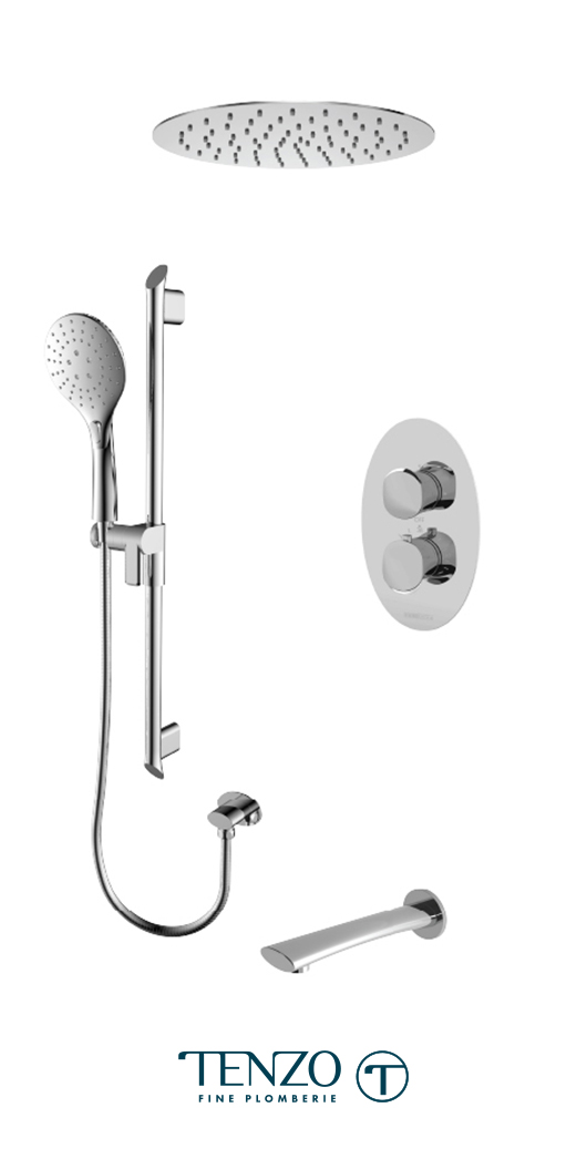 FLT33-511635-CR - Ensemble de douche T-Box, 3 fonctions, Fluvia