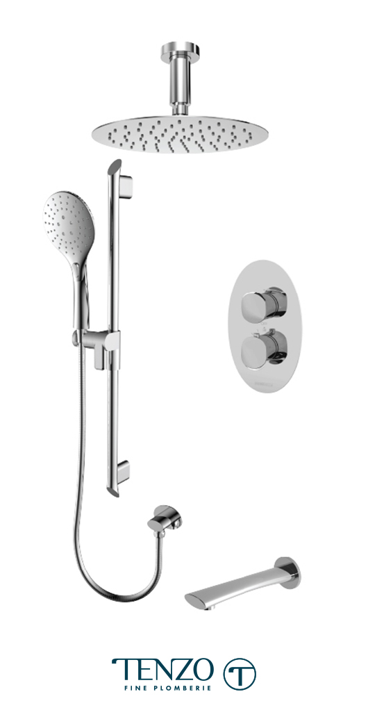 FLT33-513315-CR - Ensemble de douche T-Box, 3 fonctions, Fluvia