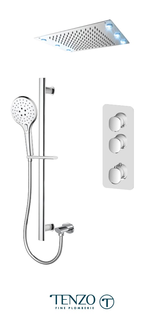 FLT42-21243-CR - Ensemble de douche T-Box, 2 fonctions, Fluvia