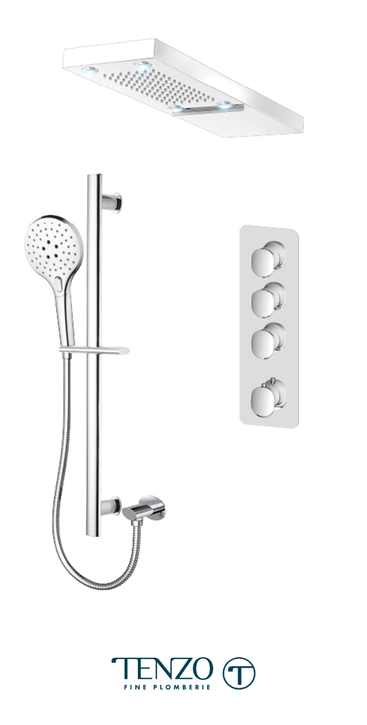 FLT43-54252-CR - Ensemble de douche T-Box, 3 fonctions, Fluvia