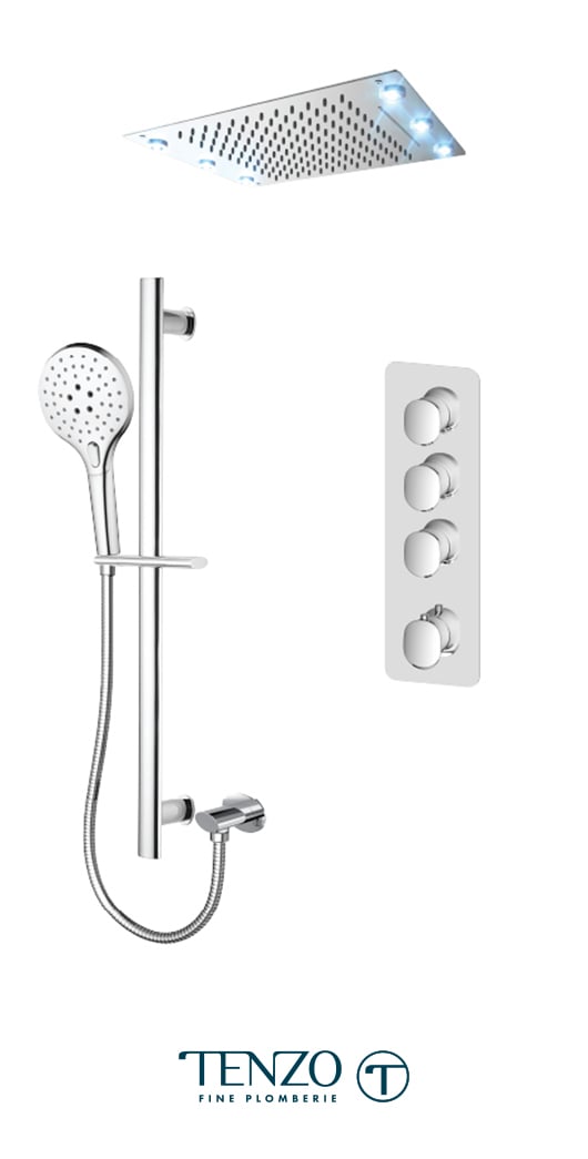 FLT43-55244-CR - Ensemble de douche T-Box, 3 fonctions, Fluvia