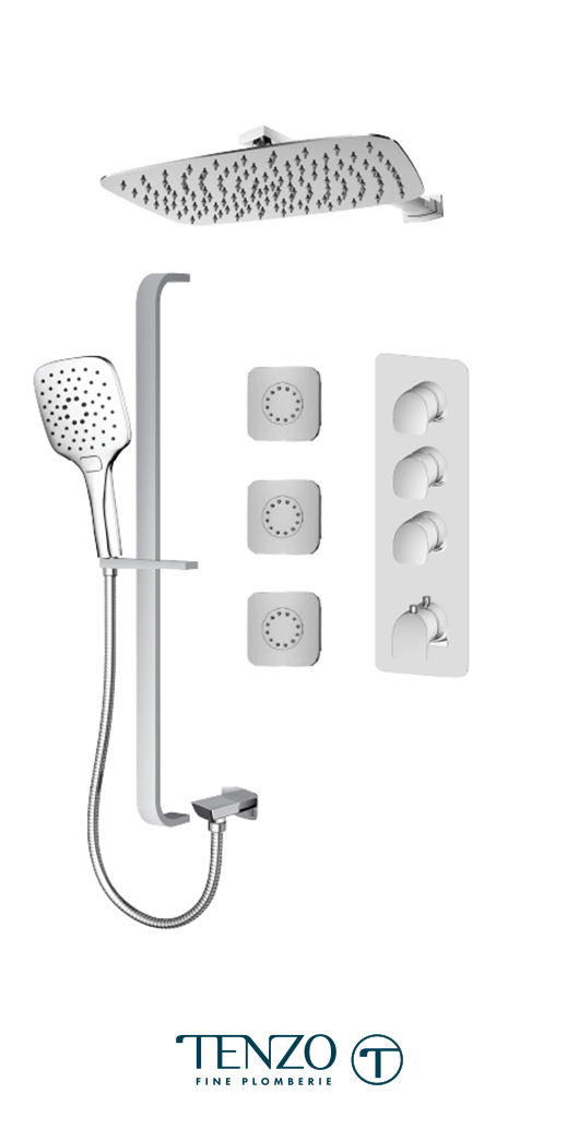 NUT43-572158-CR - Shower kit, 3 functions