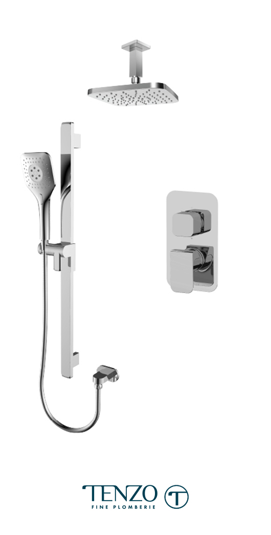 QUPB32-21134-CR - Ensemble de douche T-Box, 2 fonctions, Quantum