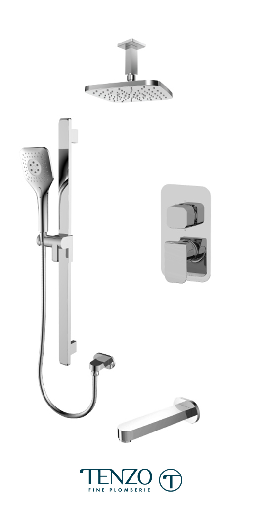 QUPB33-511345-CR - Shower kit, 3 functions