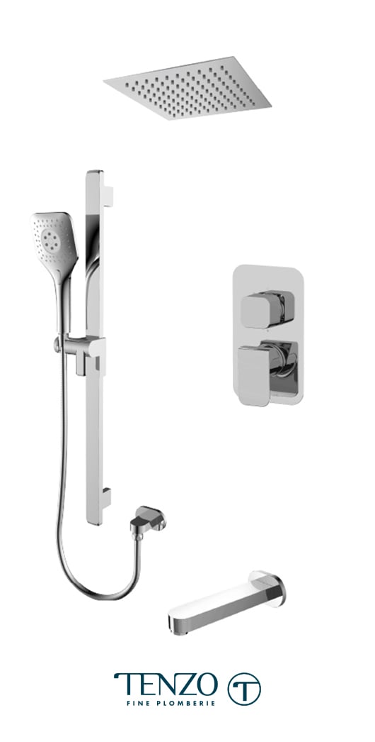 QUPB33-511635-CR - Ensemble de douche T-Box, 3 fonctions, Quantum