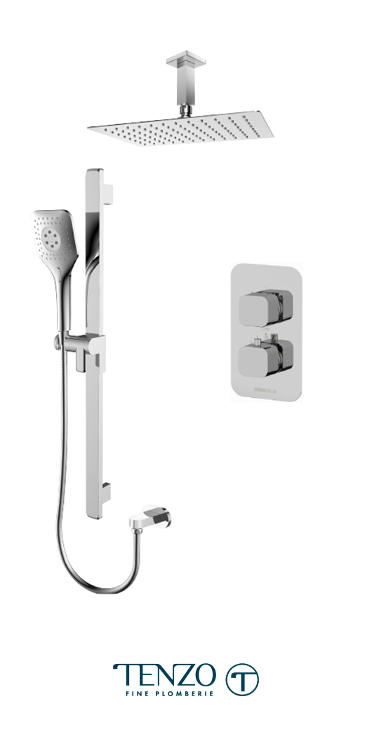 QUT32-21130-CR - Ensemble de douche T-Box, 2 fonctions, Quantum