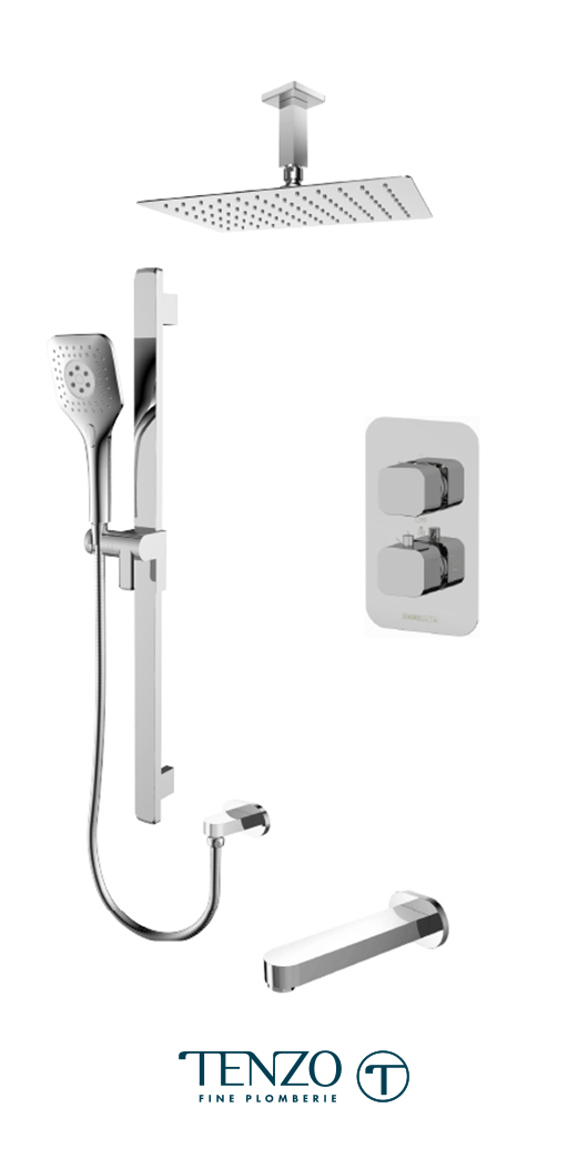 QUT33-511315-CR - Shower kit, 3 functions