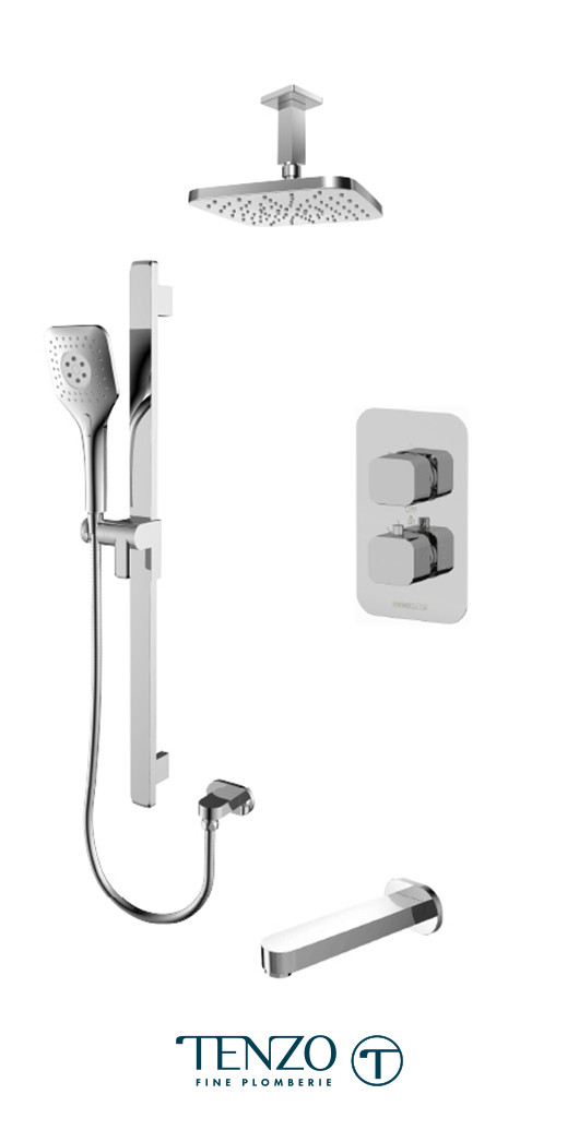 QUT33-511345-CR - Shower kit, 3 functions