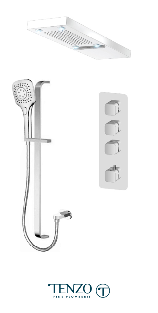 QUT43-54252-CR - Shower kit, 3 functions