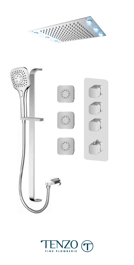 QUT43-592438-CR - Shower kit, 3 functions