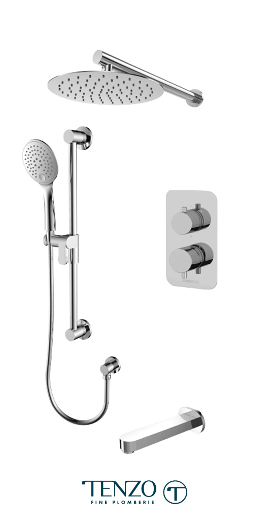 RUPB33-501115-CR - Ensemble de douche T-Box, 3 fonctions, Rundo