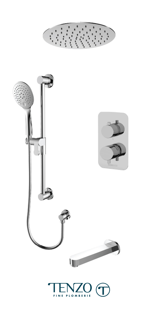 RUPB33-511635-CR - Ensemble de douche T-Box, 3 fonctions, Rundo