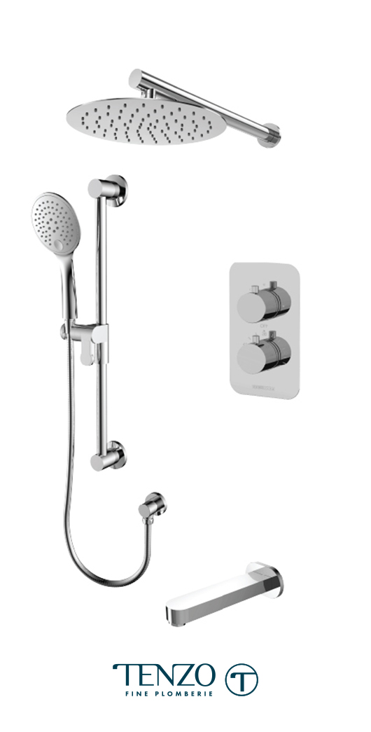 RUT33-501115-CR - Ensemble de douche T-Box, 3 fonctions, Rundo