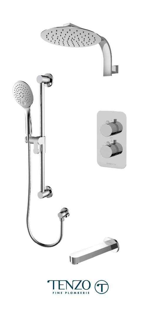 RUT33-501195-CR - Ensemble de douche T-Box, 3 fonctions, Rundo