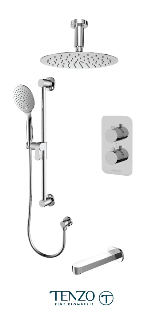 RUT33-511315-CR - Ensemble de douche T-Box, 3 fonctions, Rundo