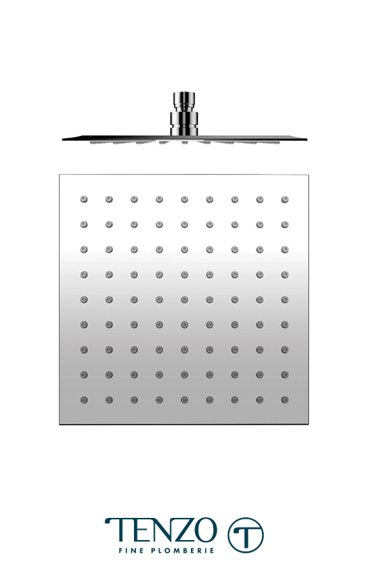 SSTS-08-S - Shower head square 20x20cm [8in] stainless steel 2mm chrome