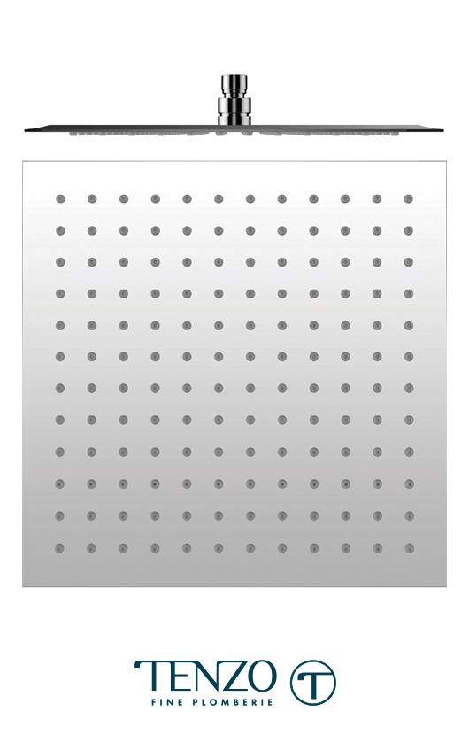 SSTS-16-S-CR - Shower head square 40x40cm [16in] stainless steel 2mm chrome