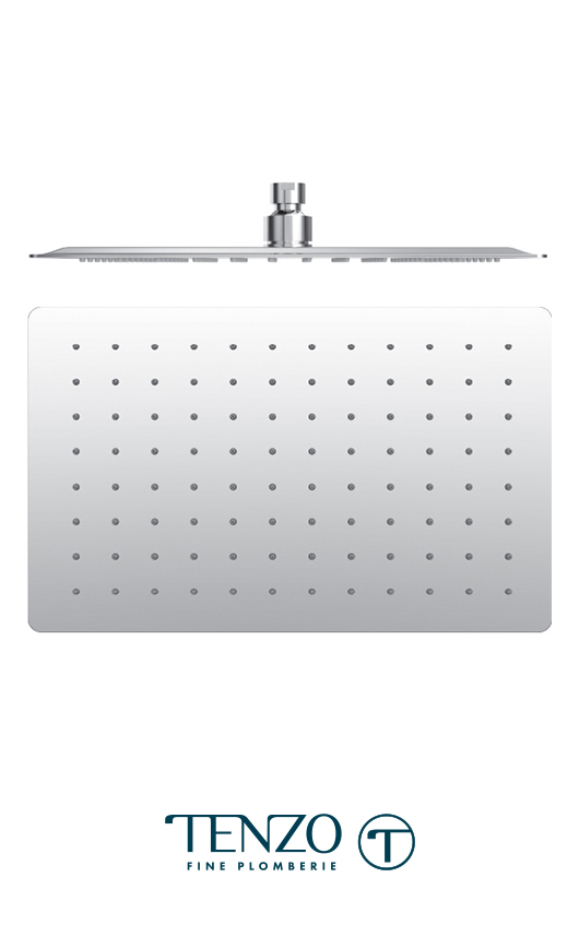 SSTS-812-Q-CR - Tête de douche 20x30cm [8x12po] acier inox 2mm chrome