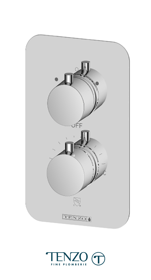 RUT32-CR - Rundo T-Box valve 2 functions thermo chrome finish
