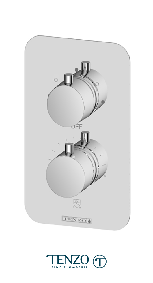 RUT33-CR - Rundo T-Box valve 3 functions thermo chrome finish