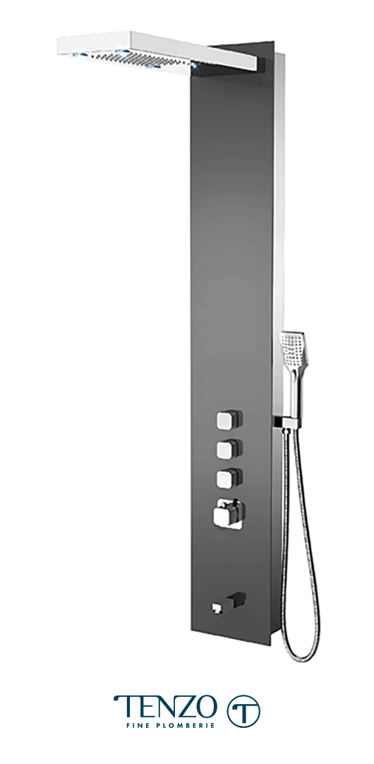 TZG11-XX-QU/3L - Shower columns - Tempered Glass, 3 functions